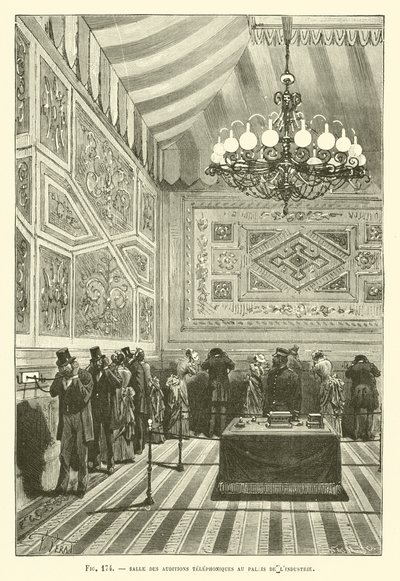 Sala de Audiciones Telefónicas en el Palacio de la Industria de French School